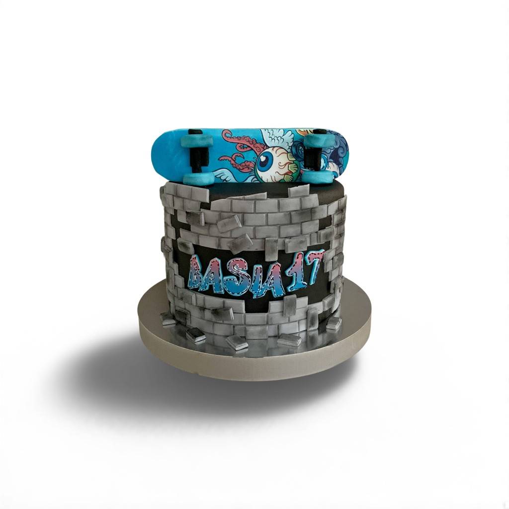 Tort deskorolka 1 Tort urodzinowy z cukierni w Warszawie – ręcznie wykonany, dekoracyjny wypiek na każdą okazję