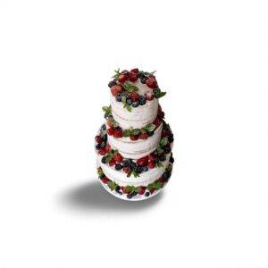 Tort weselny naked z owocami