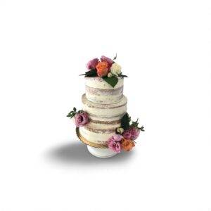 Tort weselny naked z różami