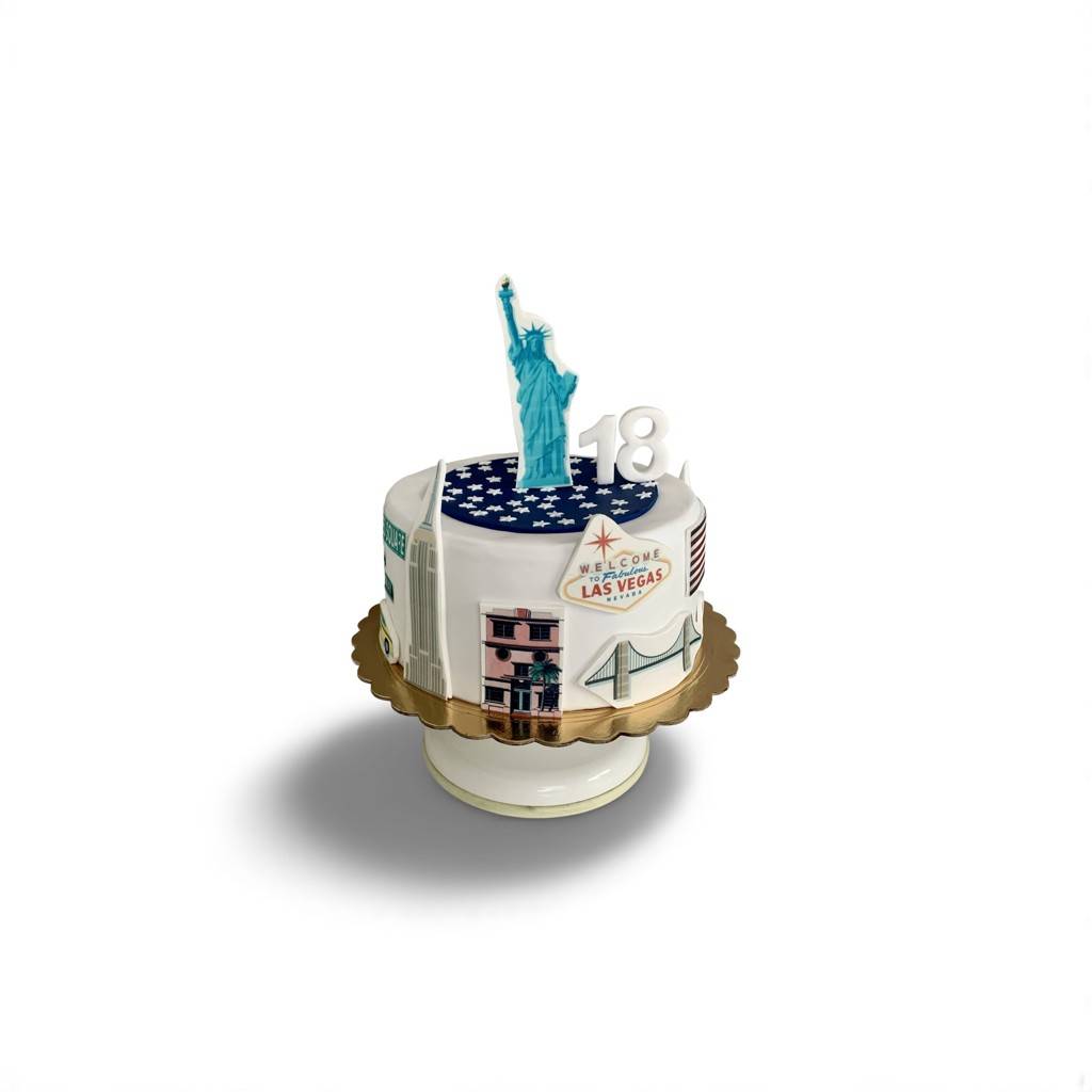 Tort USA mały 1 Ręcznie robiony tort urodzinowy na zamówienie w Warszawie – dekoracyjny tort w różnych stylach, idealny na każdą okazję