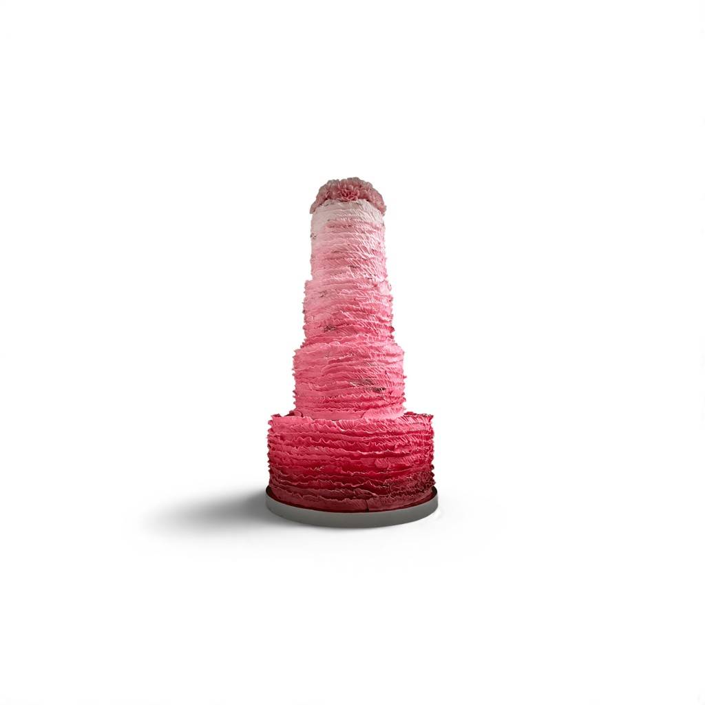 Tort falbankowy różowy 1 Ręcznie robiony tort urodzinowy na zamówienie w Warszawie – dekoracyjny tort w różnych stylach, idealny na każdą okazję