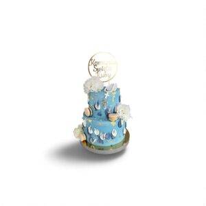 Tort na komunię niebieski