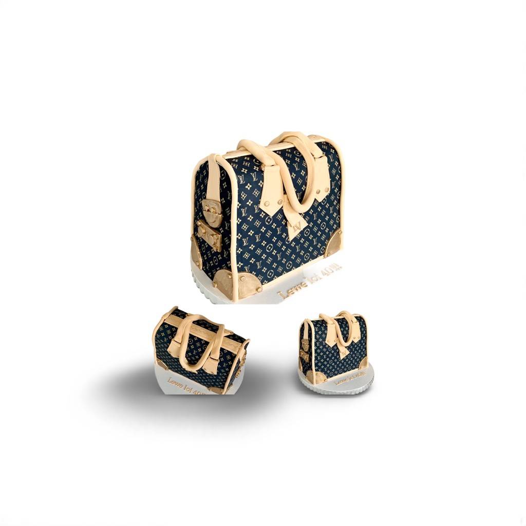 Tort torebka Louis Vuitton 1 Ręcznie robiony tort urodzinowy na zamówienie w Warszawie – dekoracyjny tort w różnych stylach, idealny na każdą okazję