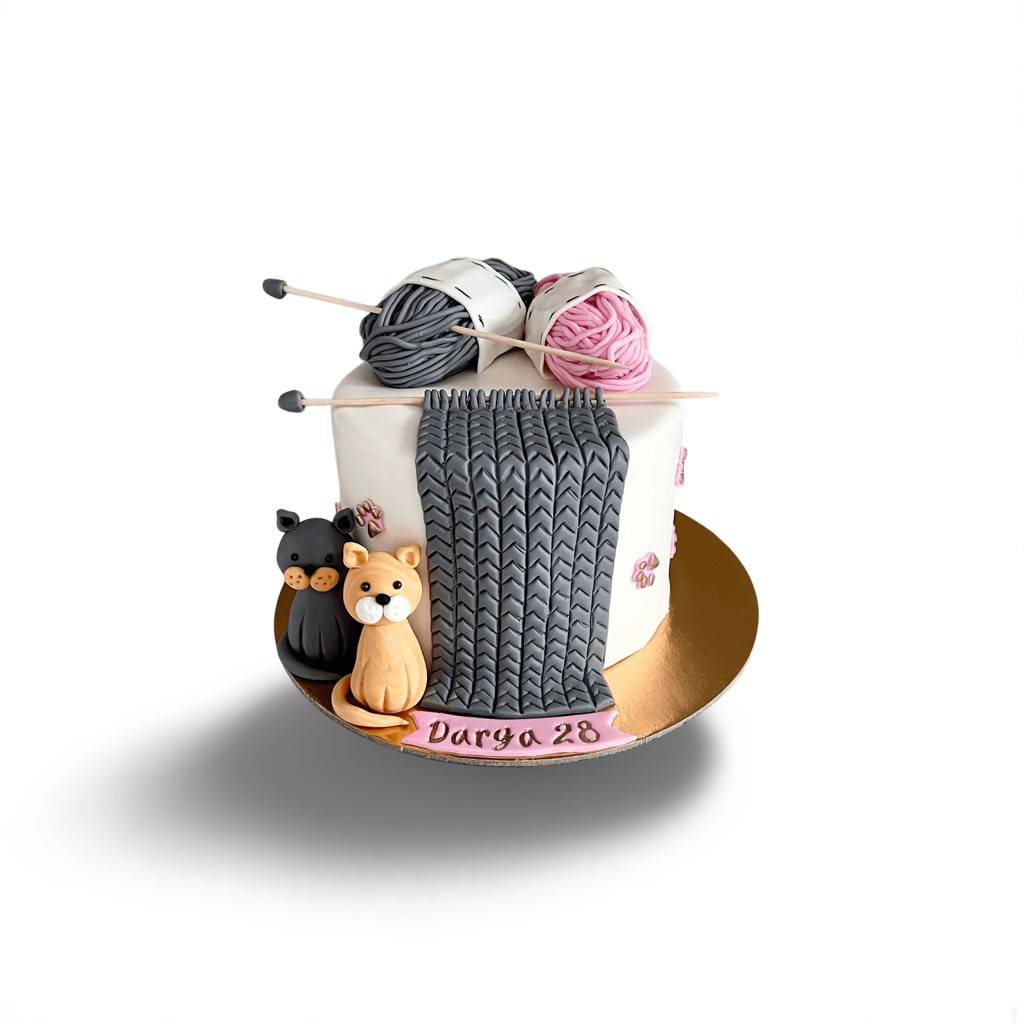 Tort kotki i włóczka 1 Tort kotki i włóczka